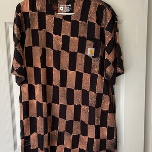 Carhartt Men's Black and Brown Checkered Tee